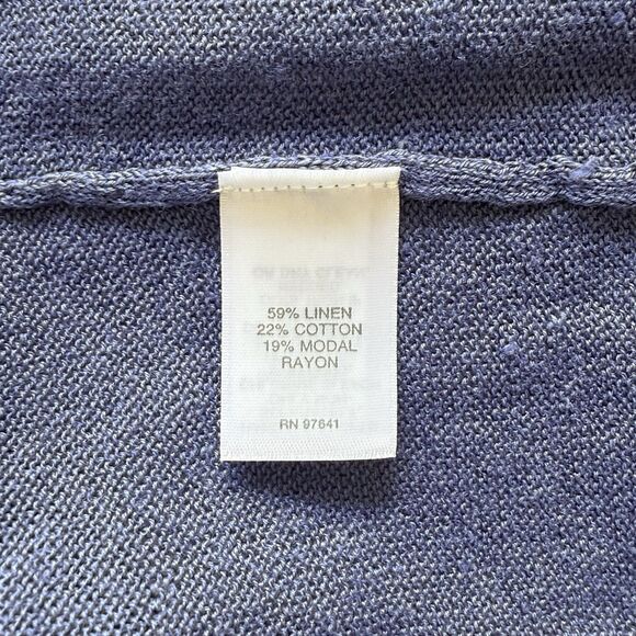 J Jill Blue Linen Blend Open Front Lightweight Cardigan Women’s Size XL - Picture 7 of 8